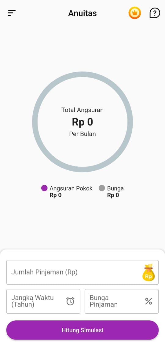 Tampilan Kalkulator Anuitas